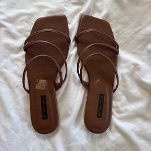 Brown Spaghetti Strap Sandals by F-Hongxy Size 10.5
